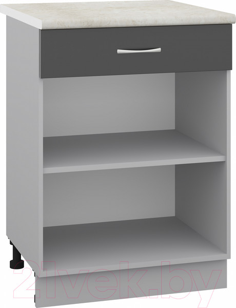 Изображение товара Шкаф-стол кухонный Кортекс-мебель Корнелия Лира НШ60р1ш (черный/королевский опал)