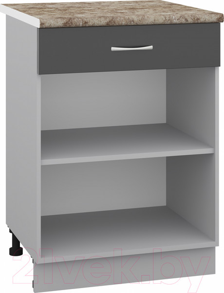 Изображение товара Шкаф-стол кухонный Кортекс-мебель Корнелия Лира НШ60р1ш (черный/мадрид)