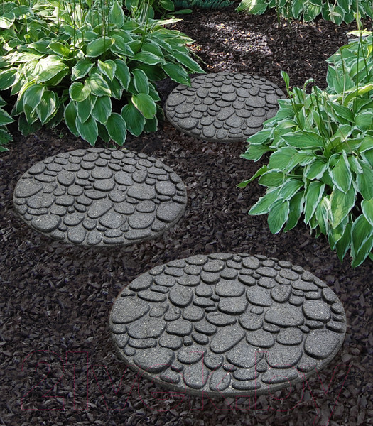Изображение товара Плитка садовая Multy Home Round River Rock EU5000093-4 (4шт, серый)