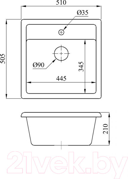Изображение товара Мойка кухонная AV Engineering Star AV505515SGR (серый)