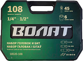 Изображение товара Набор головок, бит Волат 18520-108