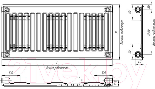 Изображение товара Радиатор стальной Лидея ЛУ 33-504 500x400