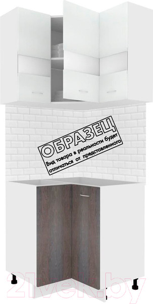 Изображение товара Комплект кухонных модулей Кортекс-мебель Корнелия Экстра угловой без столешницы (дуб сонома)