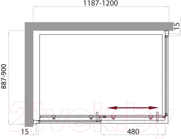 Изображение товара Душевой уголок BelBagno UNO-AH-1-120/90-C-Cr