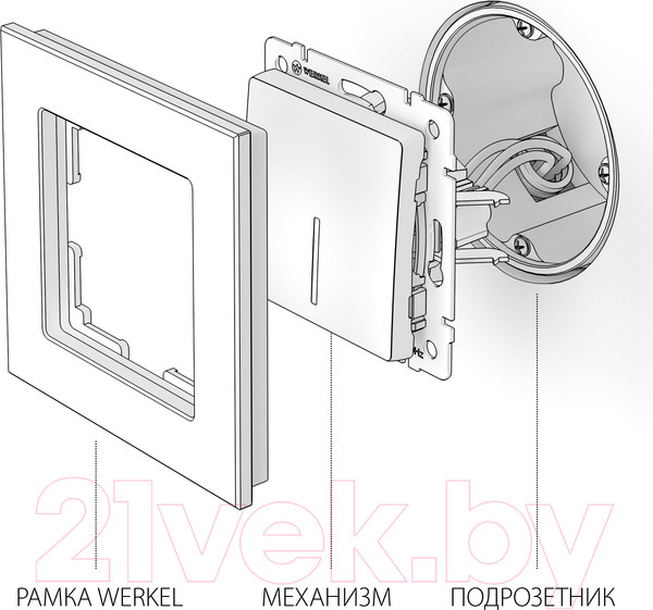 Изображение товара Выключатель Werkel W1112102 / a051087 (глянцевый никель)