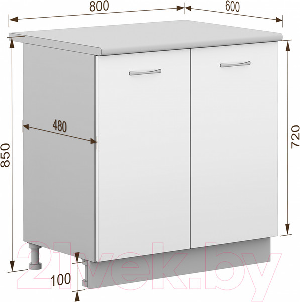 Изображение товара Шкаф-стол кухонный Кортекс-мебель Корнелия Лира НШ80р (капучино/мадрид)