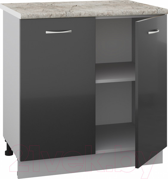 Изображение товара Шкаф-стол кухонный Кортекс-мебель Корнелия Лира НШ80р (черный/марсель)