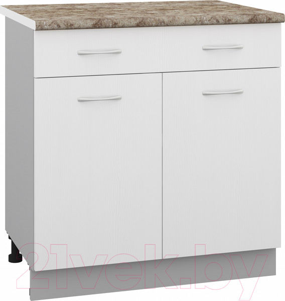 Изображение товара Шкаф-стол кухонный Кортекс-мебель Корнелия Лира НШ80р1ш (белый/мадрид)