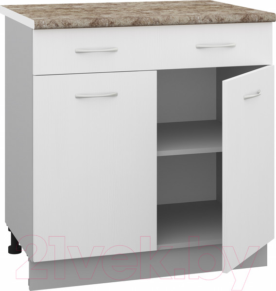 Изображение товара Шкаф-стол кухонный Кортекс-мебель Корнелия Лира НШ80р1ш (белый/мадрид)