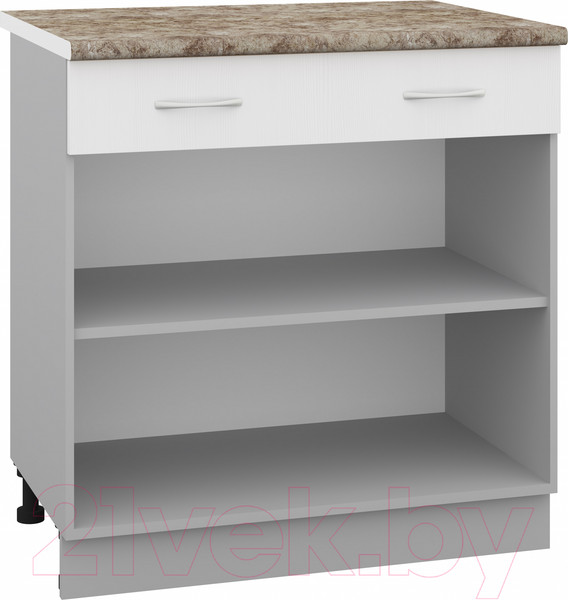 Изображение товара Шкаф-стол кухонный Кортекс-мебель Корнелия Лира НШ80р1ш (белый/мадрид)