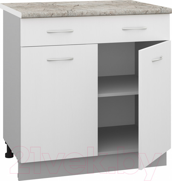 Изображение товара Шкаф-стол кухонный Кортекс-мебель Корнелия Лира НШ80р1ш (белый/марсель)