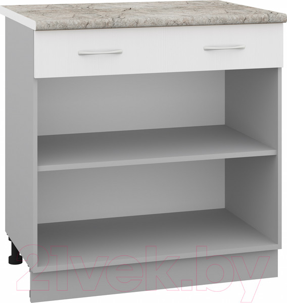 Изображение товара Шкаф-стол кухонный Кортекс-мебель Корнелия Лира НШ80р1ш (белый/марсель)