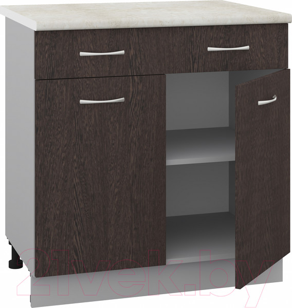 Изображение товара Шкаф-стол кухонный Кортекс-мебель Корнелия Лира НШ80р1ш (венге/королевский опал)