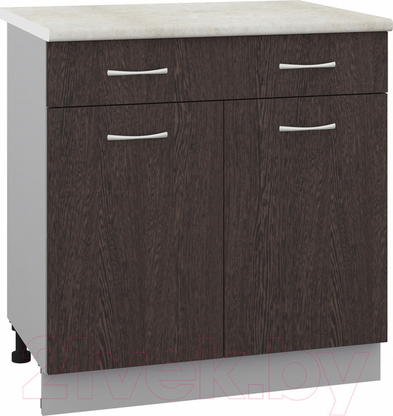 Изображение товара Шкаф-стол кухонный Кортекс-мебель Корнелия Лира НШ80р1ш (венге/королевский опал)
