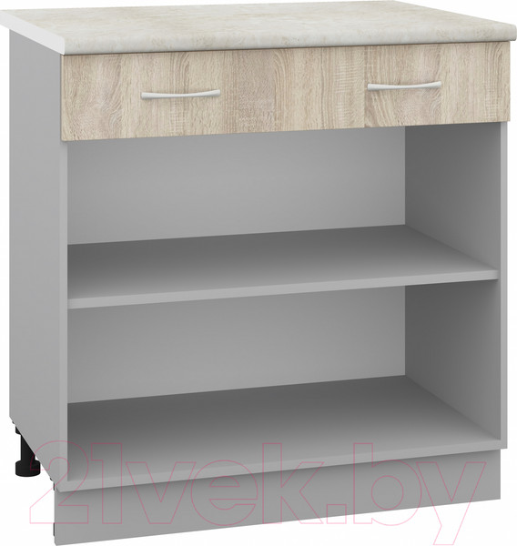 Изображение товара Шкаф-стол кухонный Кортекс-мебель Корнелия Лира НШ80р1ш (дуб сонома/королевский опал)