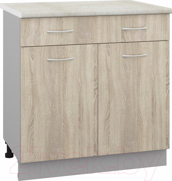 Изображение товара Шкаф-стол кухонный Кортекс-мебель Корнелия Лира НШ80р1ш (дуб сонома/королевский опал)