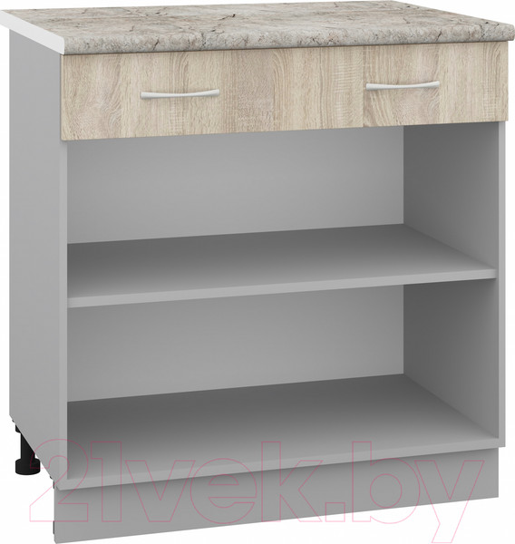 Изображение товара Шкаф-стол кухонный Кортекс-мебель Корнелия Лира НШ80р1ш (дуб сонома/марсель)
