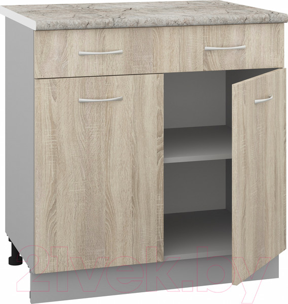 Изображение товара Шкаф-стол кухонный Кортекс-мебель Корнелия Лира НШ80р1ш (дуб сонома/марсель)