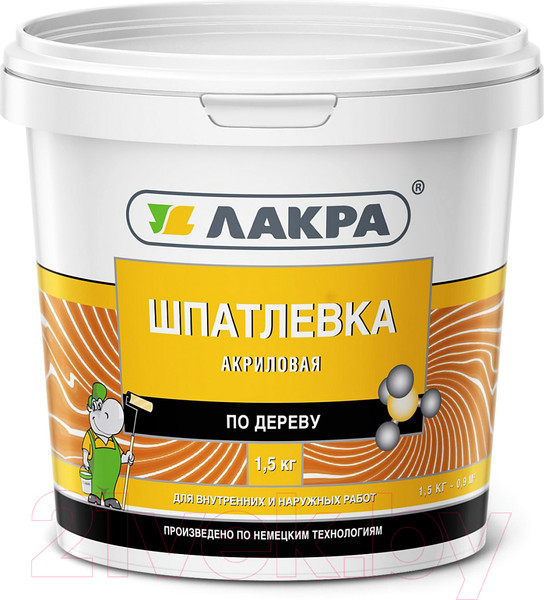 Изображение товара Шпатлевка готовая Лакра По дереву (1.5кг, дуб)