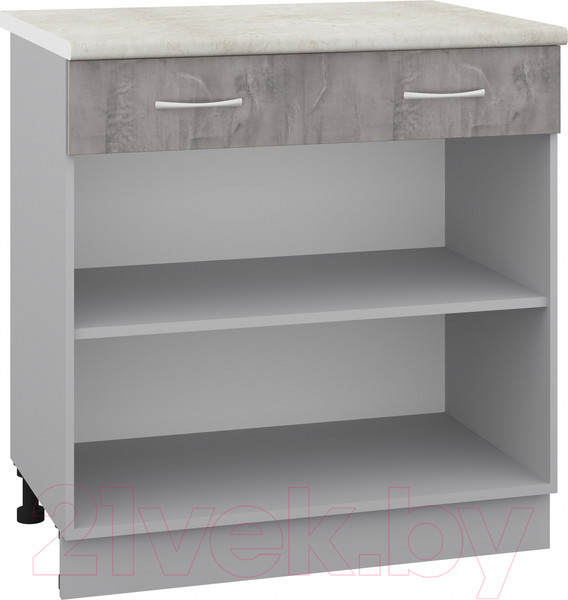 Изображение товара Шкаф-стол кухонный Кортекс-мебель Корнелия Лира НШ80р1ш (оникс/королевский опал)