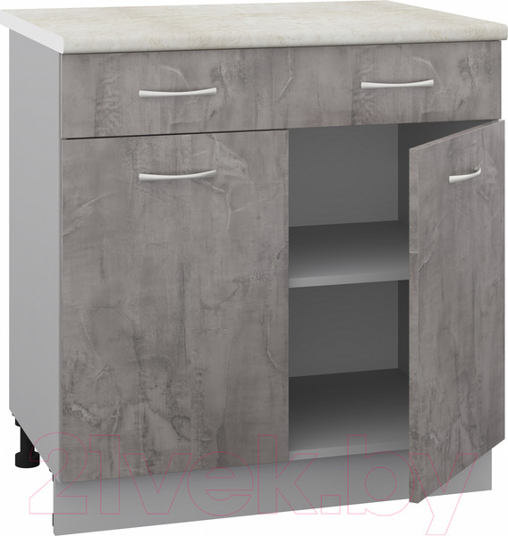 Изображение товара Шкаф-стол кухонный Кортекс-мебель Корнелия Лира НШ80р1ш (оникс/королевский опал)