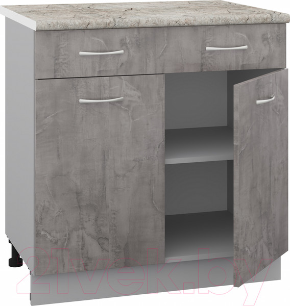 Изображение товара Шкаф-стол кухонный Кортекс-мебель Корнелия Лира НШ80р1ш (оникс/марсель)