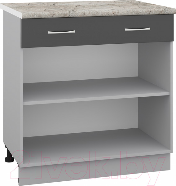 Изображение товара Шкаф-стол кухонный Кортекс-мебель Корнелия Лира НШ80р1ш (черный/марсель)