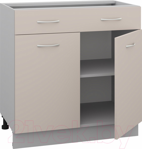Изображение товара Шкаф-стол кухонный Кортекс-мебель Корнелия Лира НШ80р1ш без столешницы (капучино)