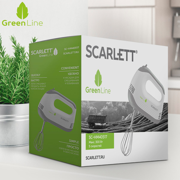 Изображение товара Миксер ручной Scarlett Green Line SC-HM40S17
