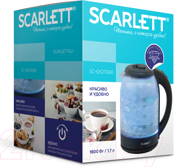 Изображение товара Электрочайник Scarlett SC-EK27G90 (черный)