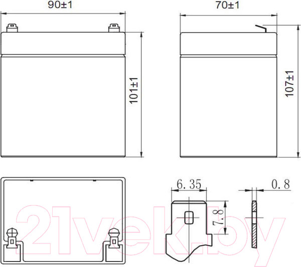 Изображение товара Аккумуляторная батарея DELTA HR 12-21W