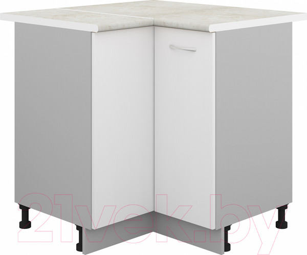 Изображение товара Шкаф-стол кухонный Кортекс-мебель Корнелия Лира НШУ угловой (белый/королевский опал)