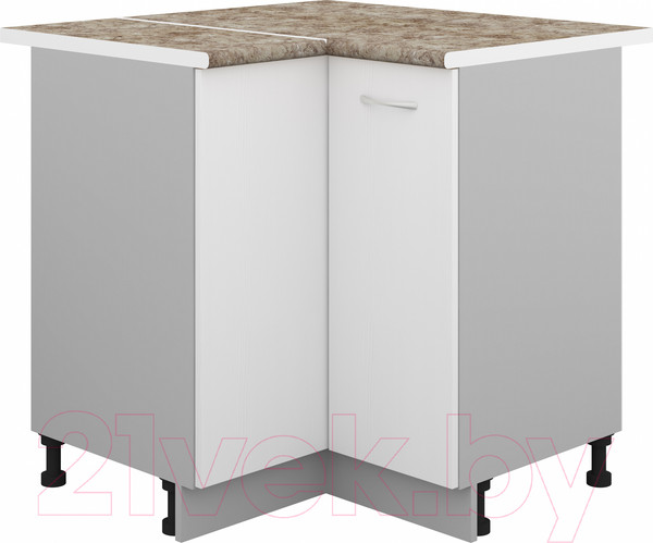 Изображение товара Шкаф-стол кухонный Кортекс-мебель Корнелия Лира НШУ угловой (белый/мадрид)