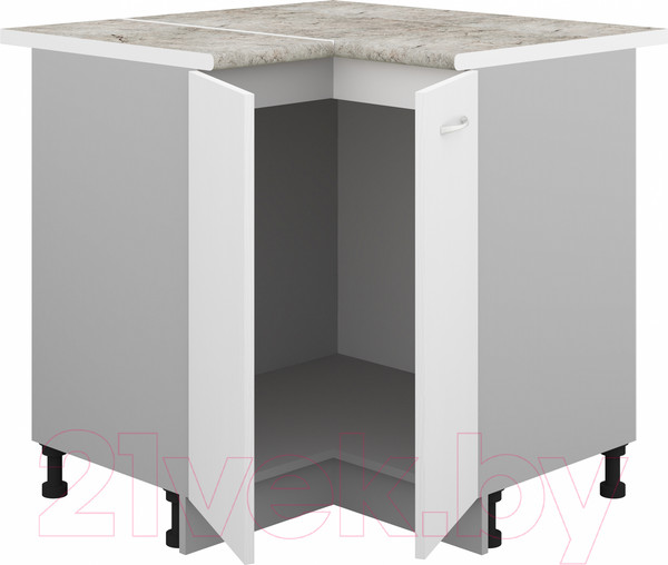 Изображение товара Шкаф-стол кухонный Кортекс-мебель Корнелия Лира НШУ угловой (белый/марсель)