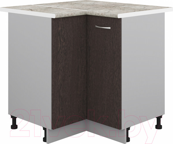 Изображение товара Шкаф-стол кухонный Кортекс-мебель Корнелия Лира НШУ угловой (венге/марсель)