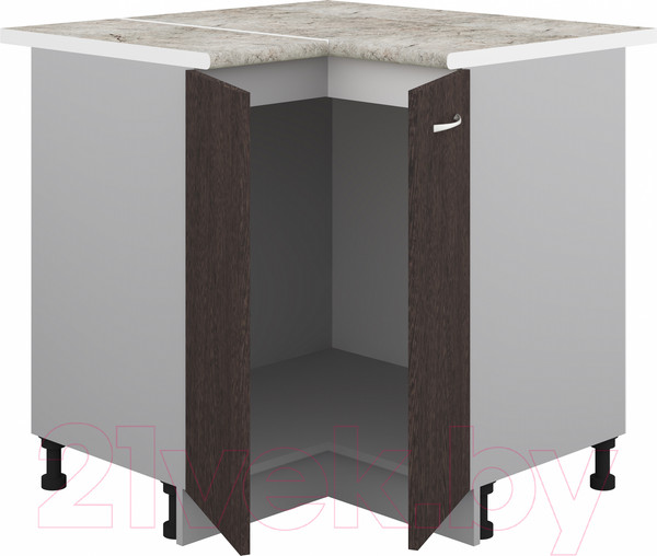 Изображение товара Шкаф-стол кухонный Кортекс-мебель Корнелия Лира НШУ угловой (венге/марсель)