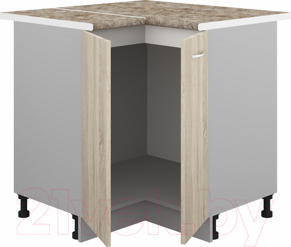 Изображение товара Шкаф-стол кухонный Кортекс-мебель Корнелия Лира НШУ угловой (дуб сонома/мадрид)