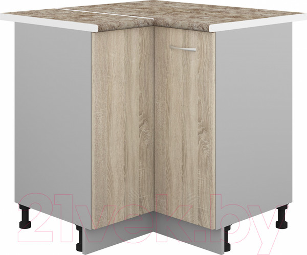 Изображение товара Шкаф-стол кухонный Кортекс-мебель Корнелия Лира НШУ угловой (дуб сонома/мадрид)