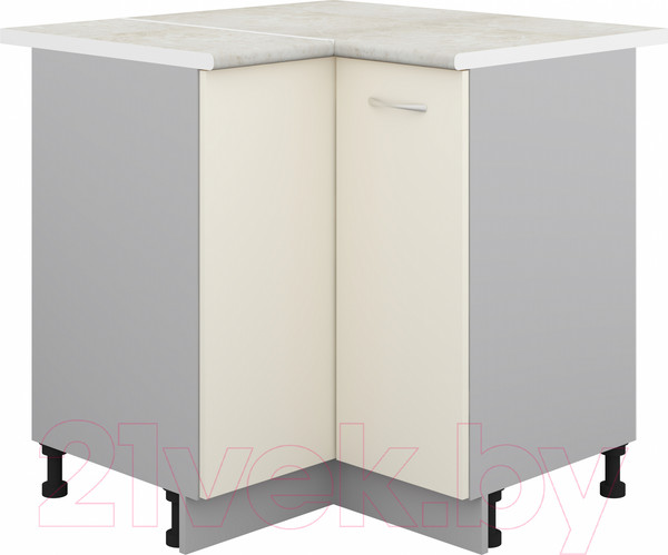 Изображение товара Шкаф-стол кухонный Кортекс-мебель Корнелия Лира НШУ угловой (кремовый/королевский опал)