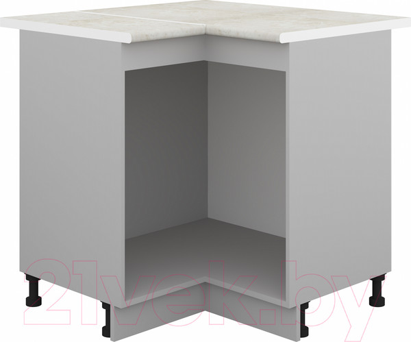 Изображение товара Шкаф-стол кухонный Кортекс-мебель Корнелия Лира НШУ угловой (кремовый/королевский опал)