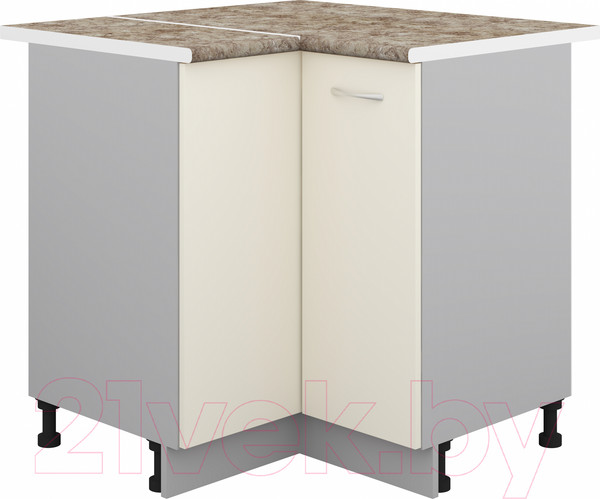Изображение товара Шкаф-стол кухонный Кортекс-мебель Корнелия Лира НШУ угловой (кремовый/мадрид)