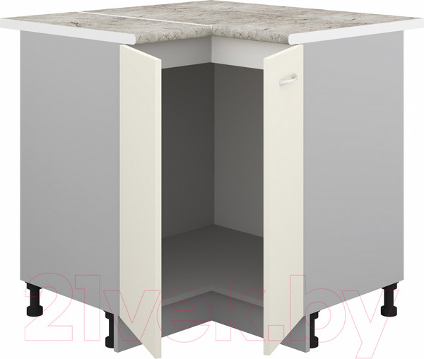 Изображение товара Шкаф-стол кухонный Кортекс-мебель Корнелия Лира НШУ угловой (кремовый/марсель)