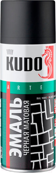Изображение товара Эмаль Kudo Универсальная / KU-1102 (520мл, черный матовый)
