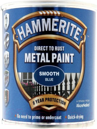 Изображение товара Краска Hammerite Гладкая (750мл, синий)