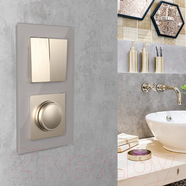 Изображение товара Выключатель Werkel W1120010 / a051423 (шампань рифленный)