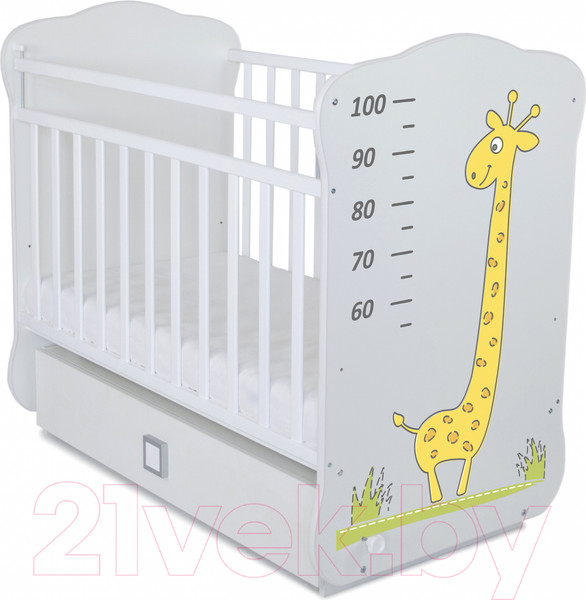 Изображение товара Детская кроватка СКВ 4 Жираф / 415001-2 (белый)