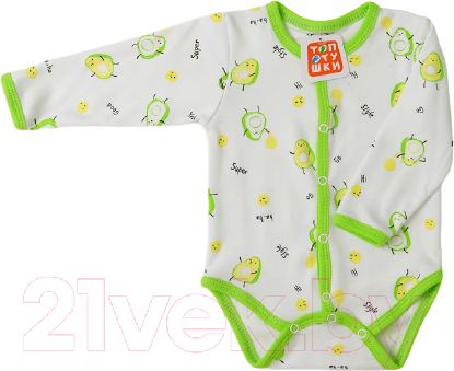 Изображение товара Боди для малышей Топотушки Авокадо С длинным рукавом на кнопках / 6440-68