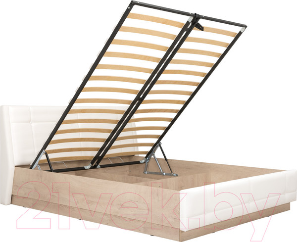 Изображение товара Двуспальная кровать Mobi Муссон 11.28 (дуб эндгрейн элегантный/марвел вайт)