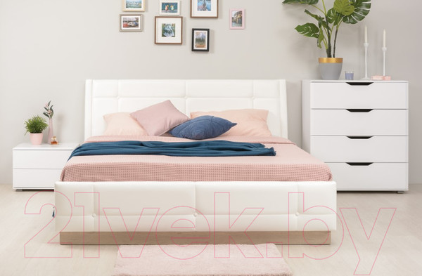 Изображение товара Двуспальная кровать Mobi Муссон 11.28 (дуб эндгрейн элегантный/марвел вайт)