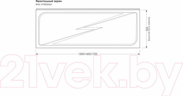 Изображение товара Экран для ванны МетаКам Light/Comfort 160 / ЭВS_012044
